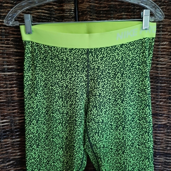 Nike Pro Dri Fit Stay Cool Ankle Tights Pants Mezzo Large Neon Workout Athletic - Picture 4 of 9